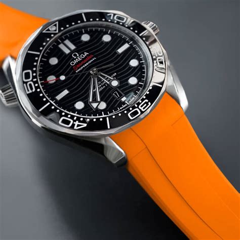 omega seamaster orange rubber strap